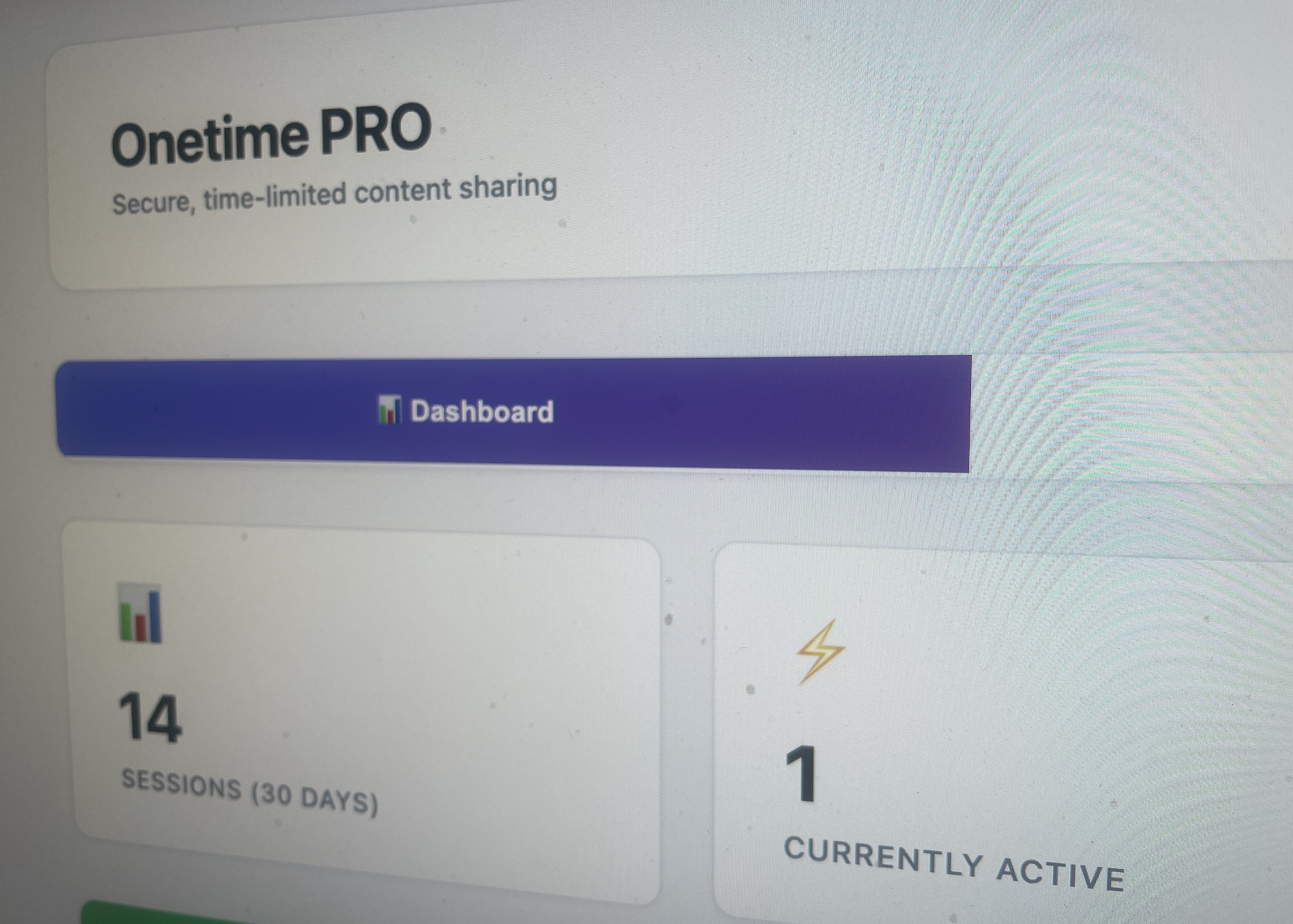 OnetimePRO Dashboard - Link Management & Analytics
